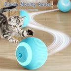USB Rechargeable Interactive Cat Toys Balls Pets Smart Automatic Electric Rolling Ball for Kitty Tail Teasers with Catnip Gifts