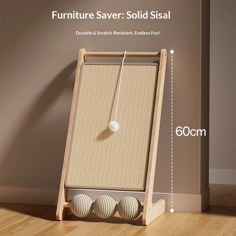 Vertical Sisal Cat Scratcher Durable Non Shedding Scratch Board Cat Toy Home Living Room Bedroom Office Cat Condo Cat Tree House