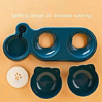 3-in-1 Cat Food & Water Bowl Set with Gravity Water Feeder