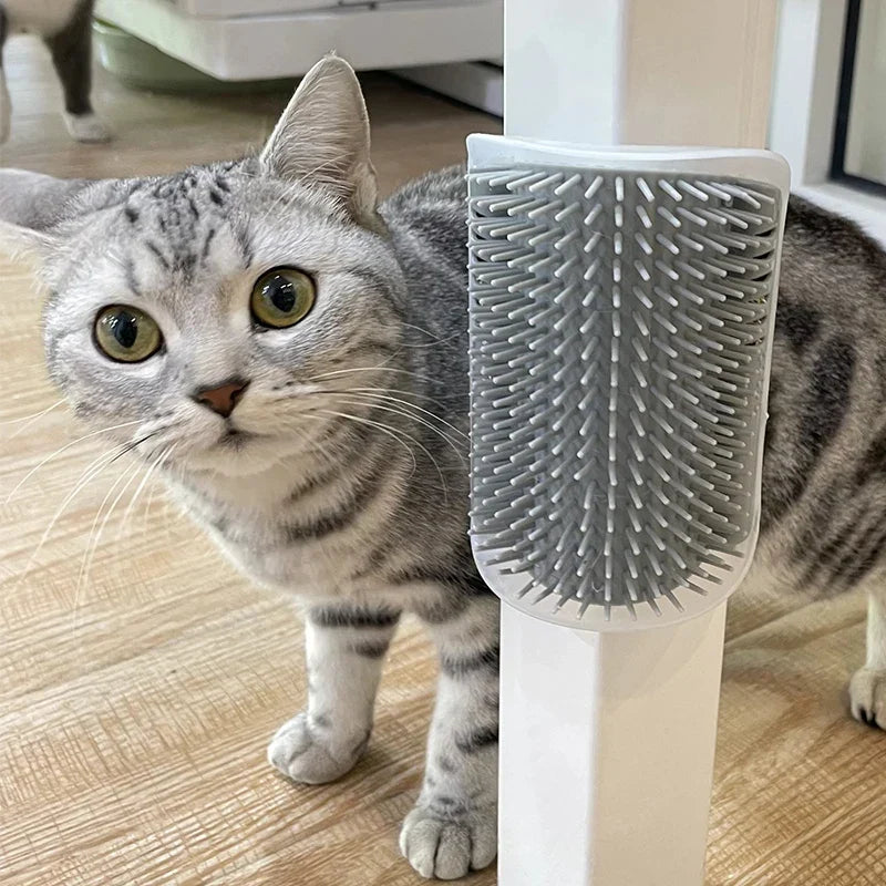1-4Pcs Pet Cat Wall Corner Brush Comb Cat Playing Toy Massager With A Tickling Comb Soft Cat Self Groomer Pet Grooming Supplies