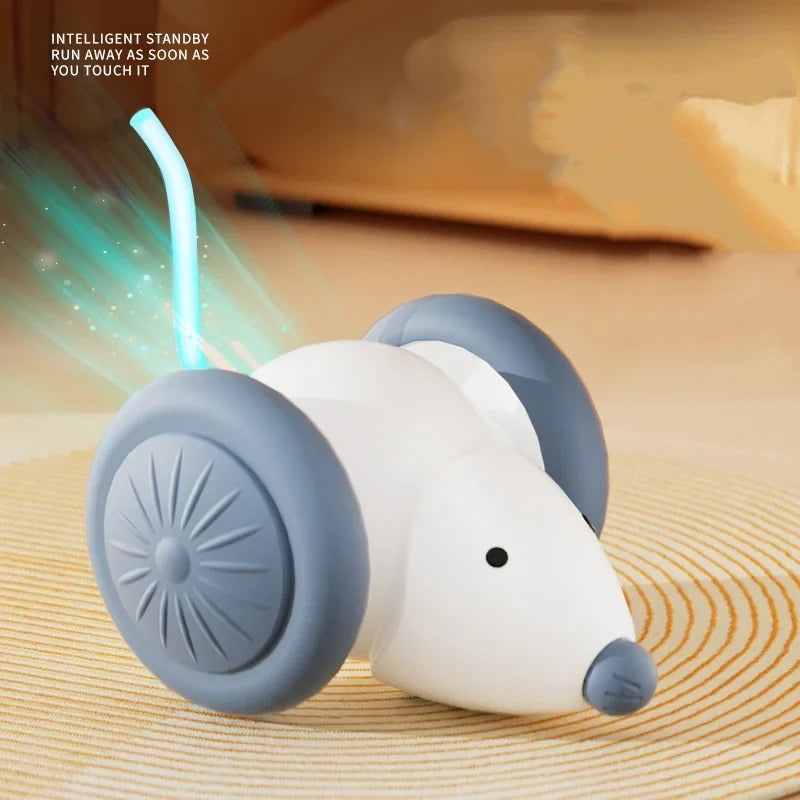 Hot Electric Mouse Car Interactive Cat Toy Rechargeable Automatic Intelligent Obstacle Avoidance Kitten Plaything for Cats