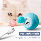 USB Rechargeable Interactive Cat Toys Balls Pets Smart Automatic Electric Rolling Ball for Kitty Tail Teasers with Catnip Gifts