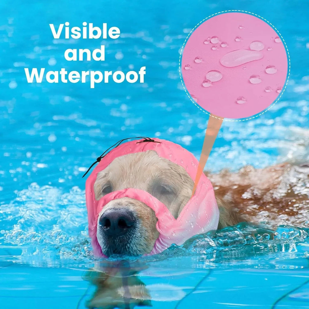 Dog Bathing Cap Waterproof Swimming Headgear Pet Ear Water-proof Head Cover Protective Earmuffs Adjustable Rope Small Medium Dog