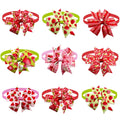 50/100pcs Dog Bow Tie Summer Strawberry Style Dog Bowties Necktie Collar Pet Supplies Pet Grooming Accessories for Small Dog Cat