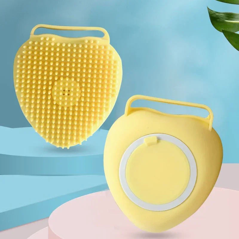 Silicone Dog Bath Massage Gloves Brush Pet Cat Bathroom Cleaning Tool Comb Brush for Dog Can Pour Shampoo Dog Grooming Supplies