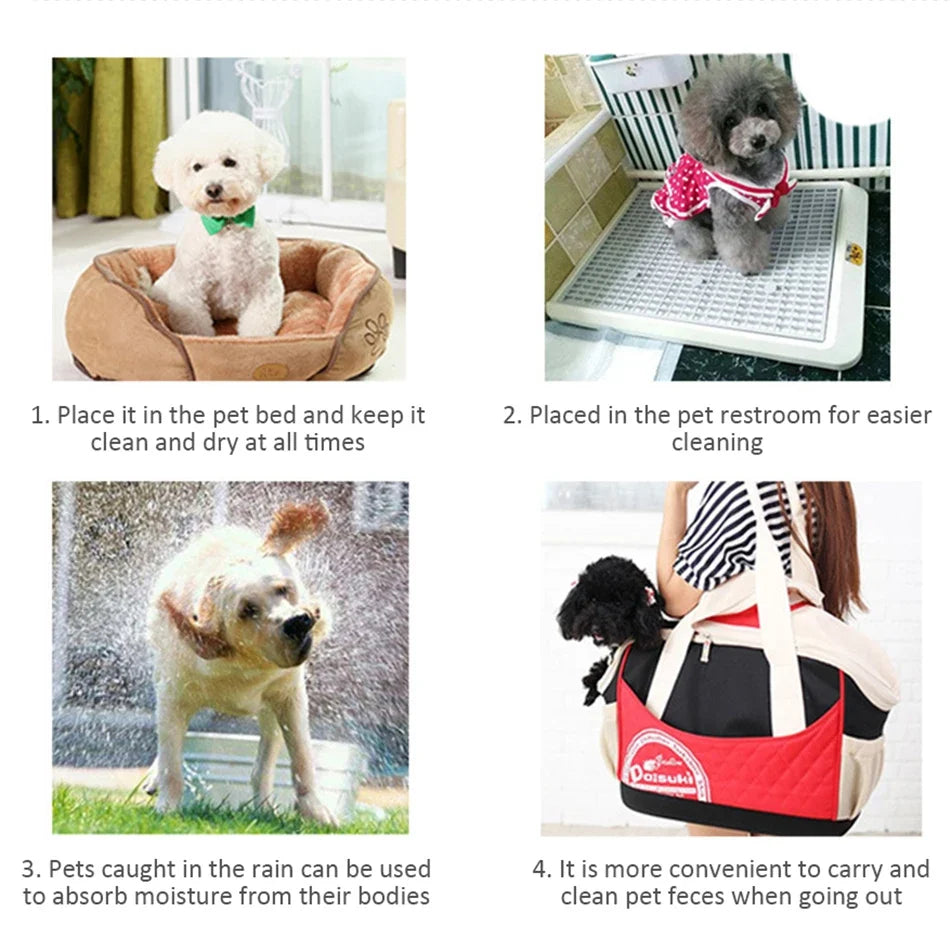 100/50/40/20PCS Absorbent Dogs Diapers Disposable Puppy Training Pee Pads Dry Clean Cushion Dog Supplies pañales para perros