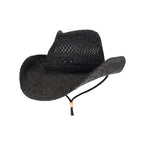 C.C Women's Solid Cowboy Hat with Chin Strap
