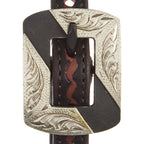 WD-RTSEH-HO-2 Heavy Oiled Rope Tooling Silver Bar Double Buckle 5 8 Inch Single Ear Headstall