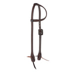 WD-RTSEH-HO-2 Heavy Oiled Rope Tooling Silver Bar Double Buckle 5 8 Inch Single Ear Headstall