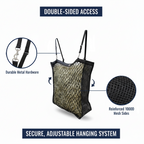 Paris Tack XL Knotless Slow Feed Hay Net – Double-Sided Design with 1000D Mesh Sides, Soft on Muzzles, Holds 6 Flakes