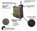 Paris Tack XL Knotless Slow Feed Hay Net – Double-Sided Design with 1000D Mesh Sides, Soft on Muzzles, Holds 6 Flakes