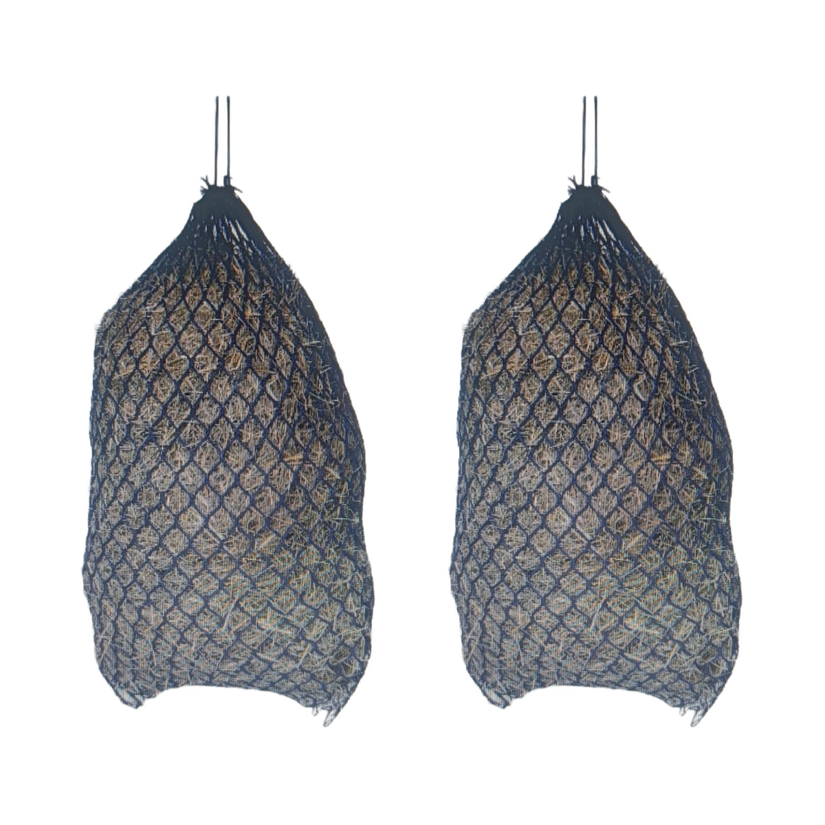 Paris Tack Knotless Ultra Slow Feed Hay Nets – 42” Long, Set of 2, 1.5” Holes, Soft on Muzzles, Durable Nylon, Holds 3–4 Flakes, Easy Hang Strap