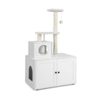 Cat Tree with Litter Box Enclosure with Cat Condo