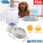 3.5L/1Gal Pet Water Dispenser Self-Dispensing Gravity Pets Water Feeder Automatic Pet Waterer Cat Dog