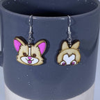 Corgi Butt Wooden Earrings | Funny Dog Lover Jewelry
