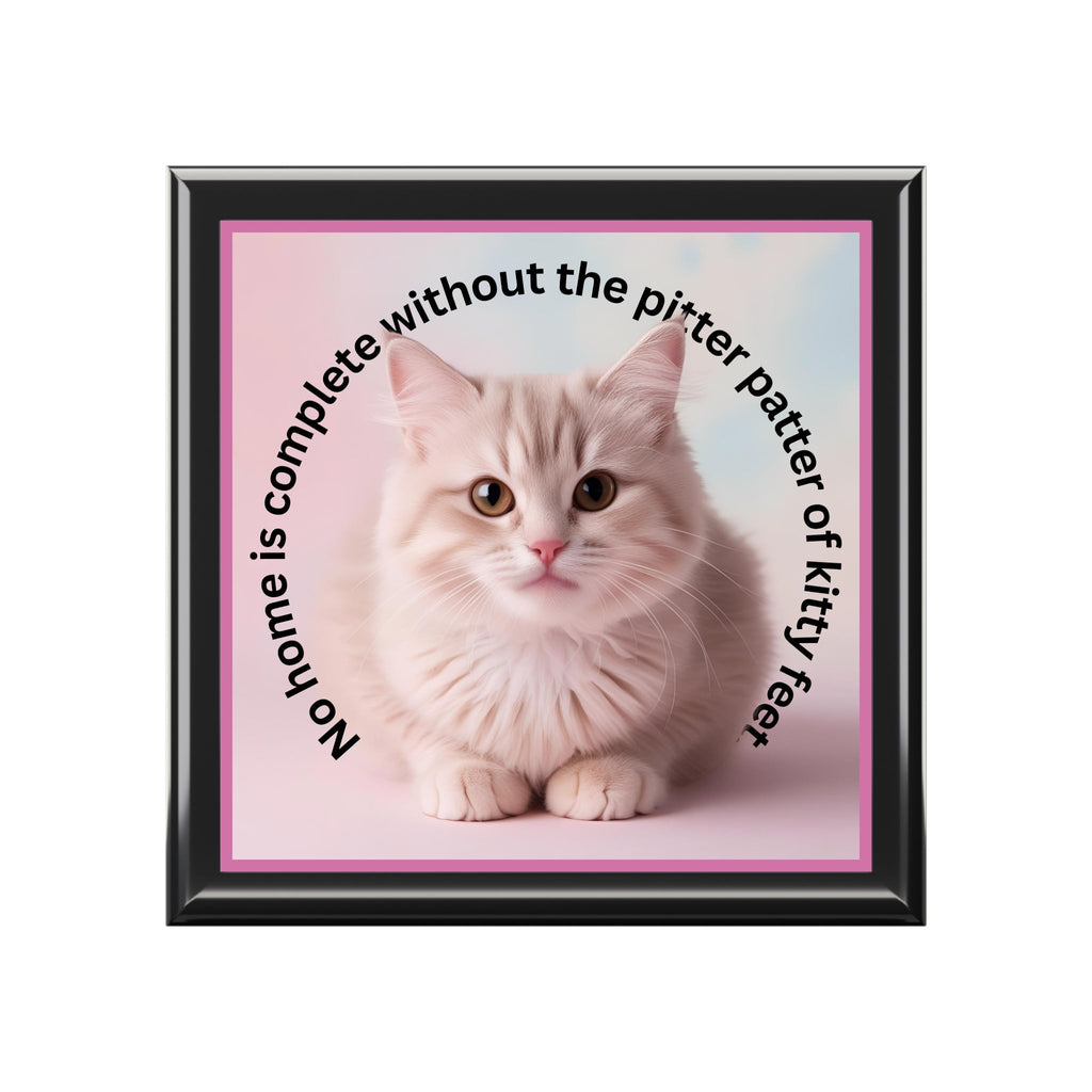 Cute Cat Jewelry Box - "No Home is Complete without the Pitter Patter of Kitty Feet"