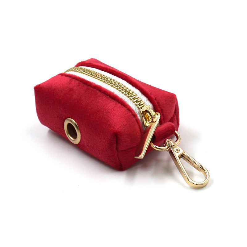 Dark Grey Velvet Pet Collar Leash