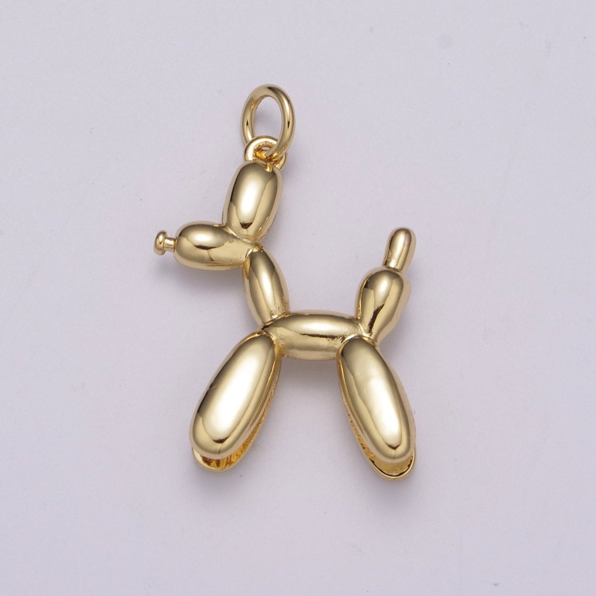 Dainty Balloon Dog Charm - 14K Gold Filled puppy pendant, fun whimsical 3D pet animal lover, poodle Pendant M-862 M-863