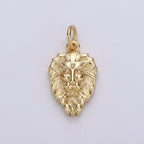 Dainty Lion Charm Gold Medallion, Silver Lion Pendant, Lion King Jewelry, Animal Necklace Charm for Bracelet Earring Necklace Component D-130 D-131