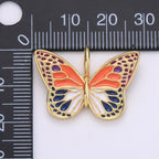Enamel Monarch Butterfly Gold Filled Butterfly Pendant Dream Animal Lover Necklace Pendant Charm Designer Colorful Jewelry Making, D-630 D-631, D-632
