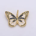 Enamel Monarch Butterfly Gold Filled Butterfly Pendant Dream Animal Lover Necklace Pendant Charm Designer Colorful Jewelry Making, D-630 D-631, D-632