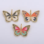 Enamel Monarch Butterfly Gold Filled Butterfly Pendant Dream Animal Lover Necklace Pendant Charm Designer Colorful Jewelry Making, D-630 D-631, D-632