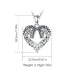 Horse Necklace, Heart Shape Jewelry, Sterling Silver Horse Lovers Gift