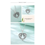 Horse Necklace, Heart Shape Jewelry, Sterling Silver Horse Lovers Gift
