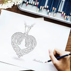 Horse Necklace, Heart Shape Jewelry, Sterling Silver Horse Lovers Gift