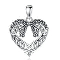 Horse Necklace, Heart Shape Jewelry, Sterling Silver Horse Lovers Gift