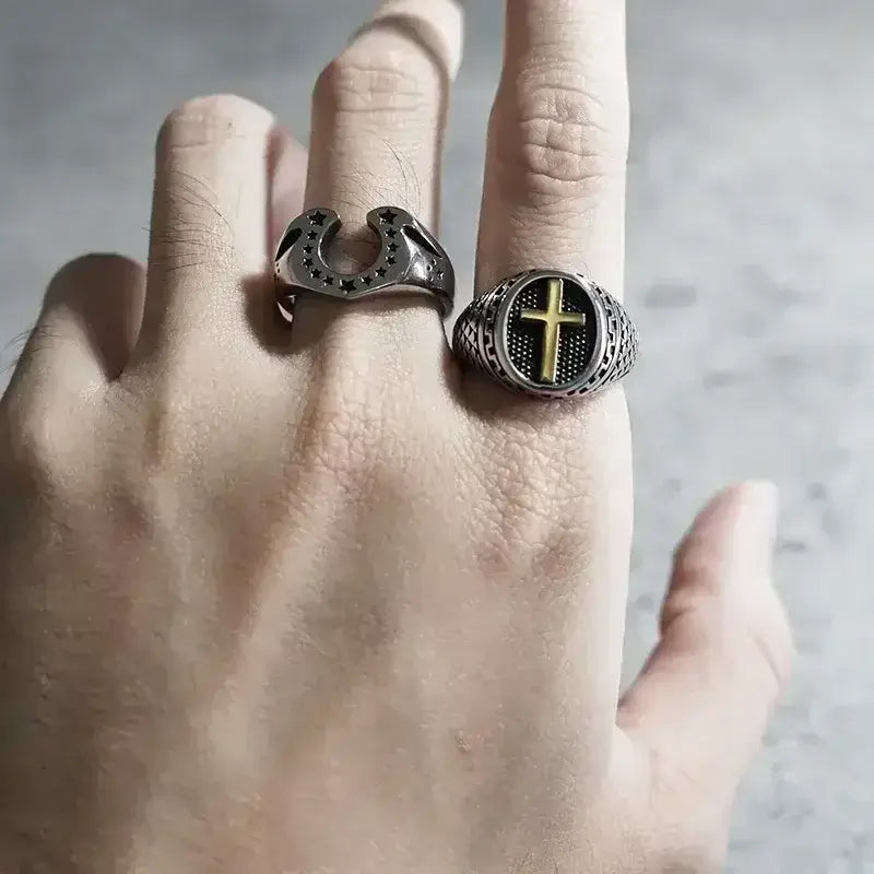 Horseshoe U-shaped Ring, Stainless Steel Horse Lover Jewelry Gifts