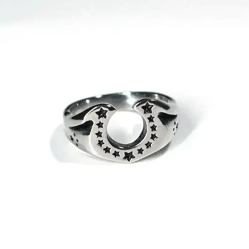 Horseshoe U-shaped Ring, Stainless Steel Horse Lover Jewelry Gifts