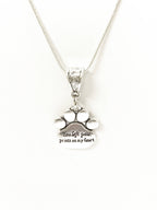 You Left Paw Prints on My Heart Pet Memorial Necklace, Dog Remembrance Jewelry, Pet Remembrance, Dog Memorial Jewelry, Dog Sympathy Gift