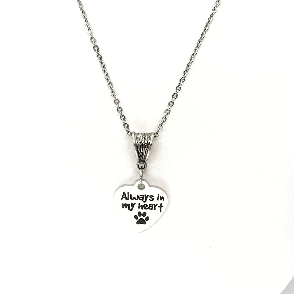 Pet Memorial Gift, Always In My Heart Necklace, Pet Loss Gift, Dog Memorial, Cat Memorial, Cat Loss, Dog Loss, Pet Death Gift