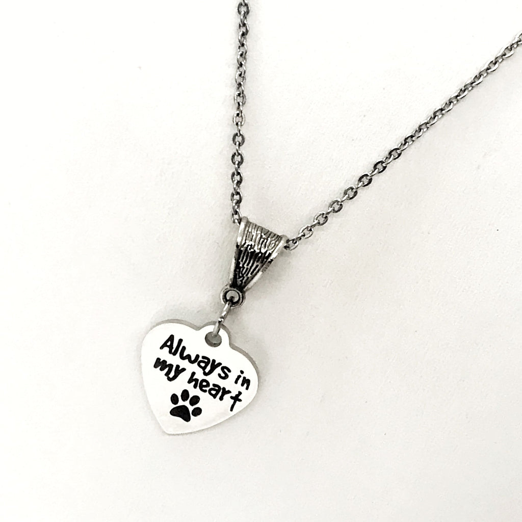 Pet Memorial Gift, Always In My Heart Necklace, Pet Loss Gift, Dog Memorial, Cat Memorial, Cat Loss, Dog Loss, Pet Death Gift