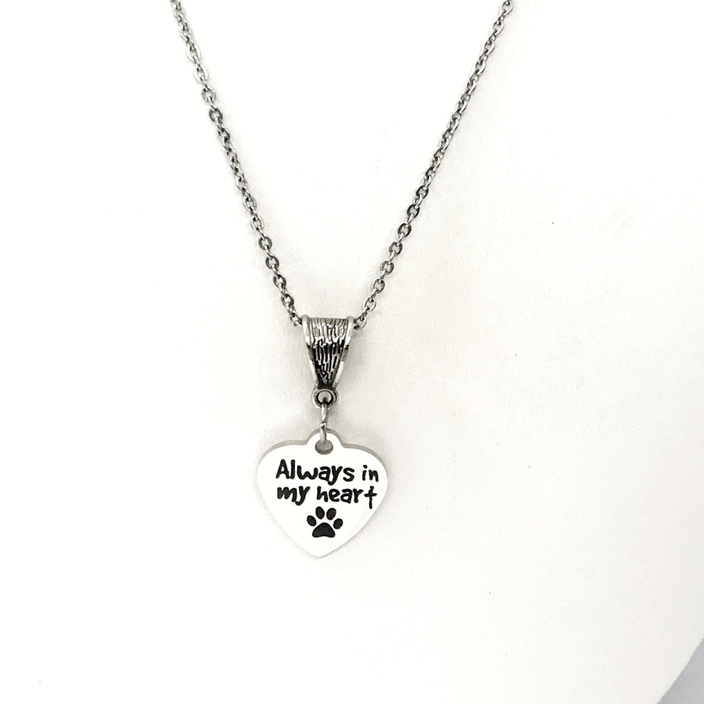 Pet Memorial Gift, Always In My Heart Necklace, Pet Loss Gift, Dog Memorial, Cat Memorial, Cat Loss, Dog Loss, Pet Death Gift