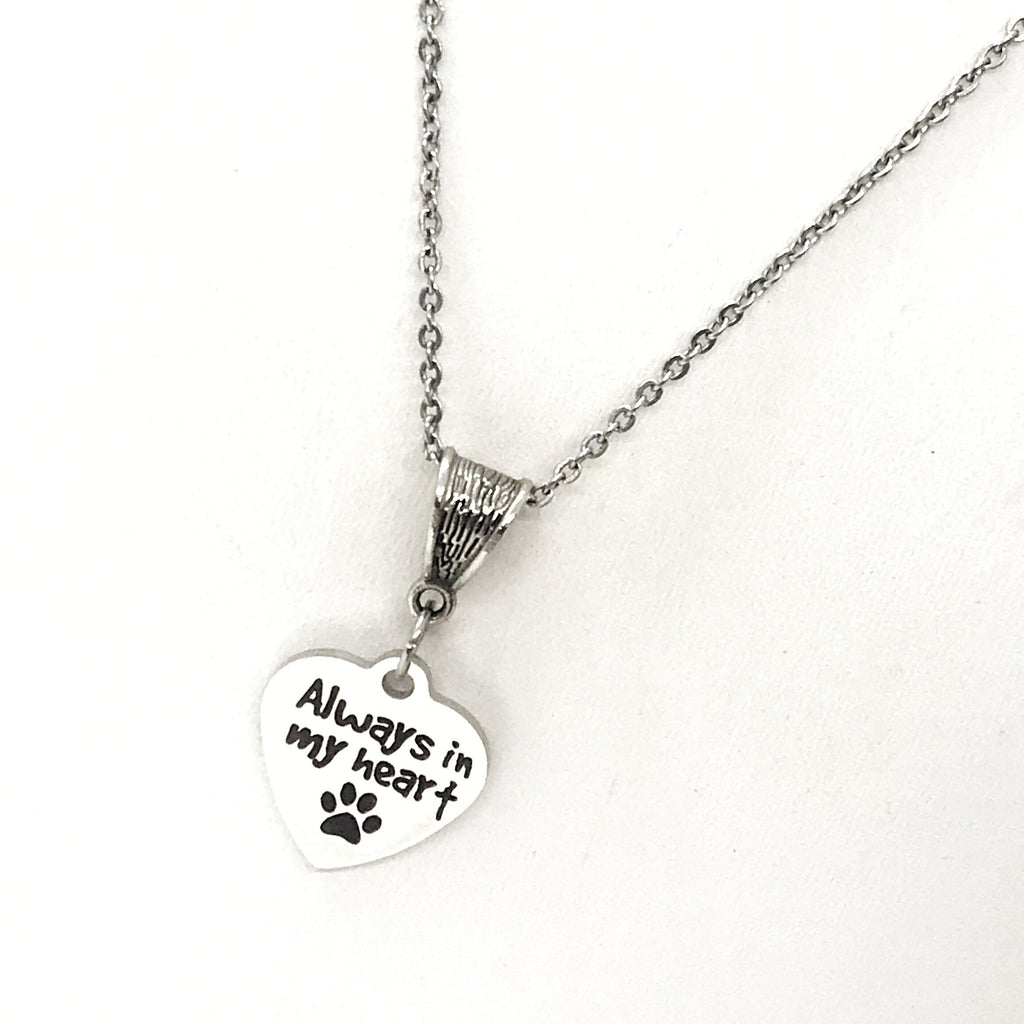 Pet Memorial Gift, Always In My Heart Necklace, Pet Loss Gift, Dog Memorial, Cat Memorial, Cat Loss, Dog Loss, Pet Death Gift