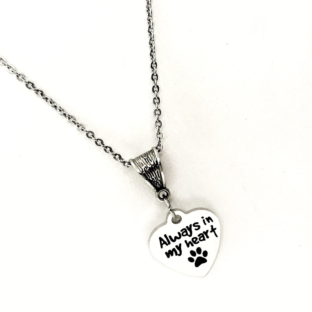 Pet Memorial Gift, Always In My Heart Necklace, Pet Loss Gift, Dog Memorial, Cat Memorial, Cat Loss, Dog Loss, Pet Death Gift