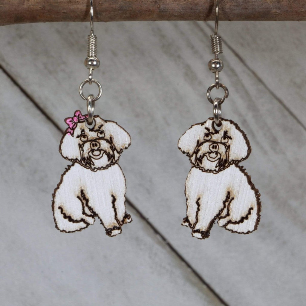 Maltipoo Wooden Earrings | Dog Lover Pet Jewelry