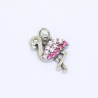 Micro Pave Gold Flamingo Charm 14k Gold Filled Bird Pendant Silver gold jewelry For Necklace Earring Bracelet M-522 M-523