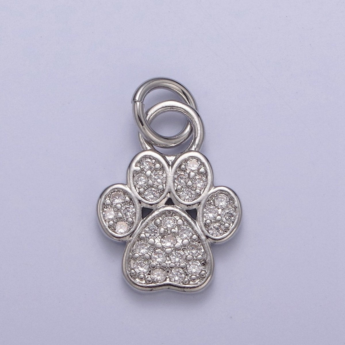 Mini Gold Silver Dog Cat Bear Paw Print Charms for Bracelet Necklace Earring CZ Charm Jewelry Making Supply N-683 N-684