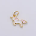 Mini Unicorn Charms, Gold Pink Cartoon Unicorn Charm Pendant, Horse Charm Kids jewelry for Necklace Bracelet Earring Supply D-764