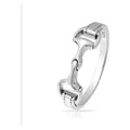 Sterling Silver Horse Snaffle Bit Ring, Equestrian Elegant Jewelry