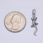 Sterling Silver S925 Pet Dotted Scale-Textured Lizard Gecko Pet Animal Charm | SL-293