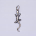 Sterling Silver S925 Pet Dotted Scale-Textured Lizard Gecko Pet Animal Charm | SL-293