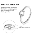 Zircon Lucky in Love Horseshoe Ring, Horse Lover Ring, Sterling Silver