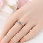 Zircon Lucky in Love Horseshoe Ring, Horse Lover Ring, Sterling Silver